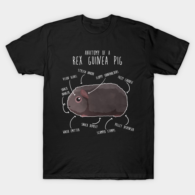 Rex Guinea Pig Anatomy T-Shirt by Psitta